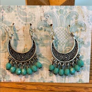 Silver and Turquoise Dangle Earrings